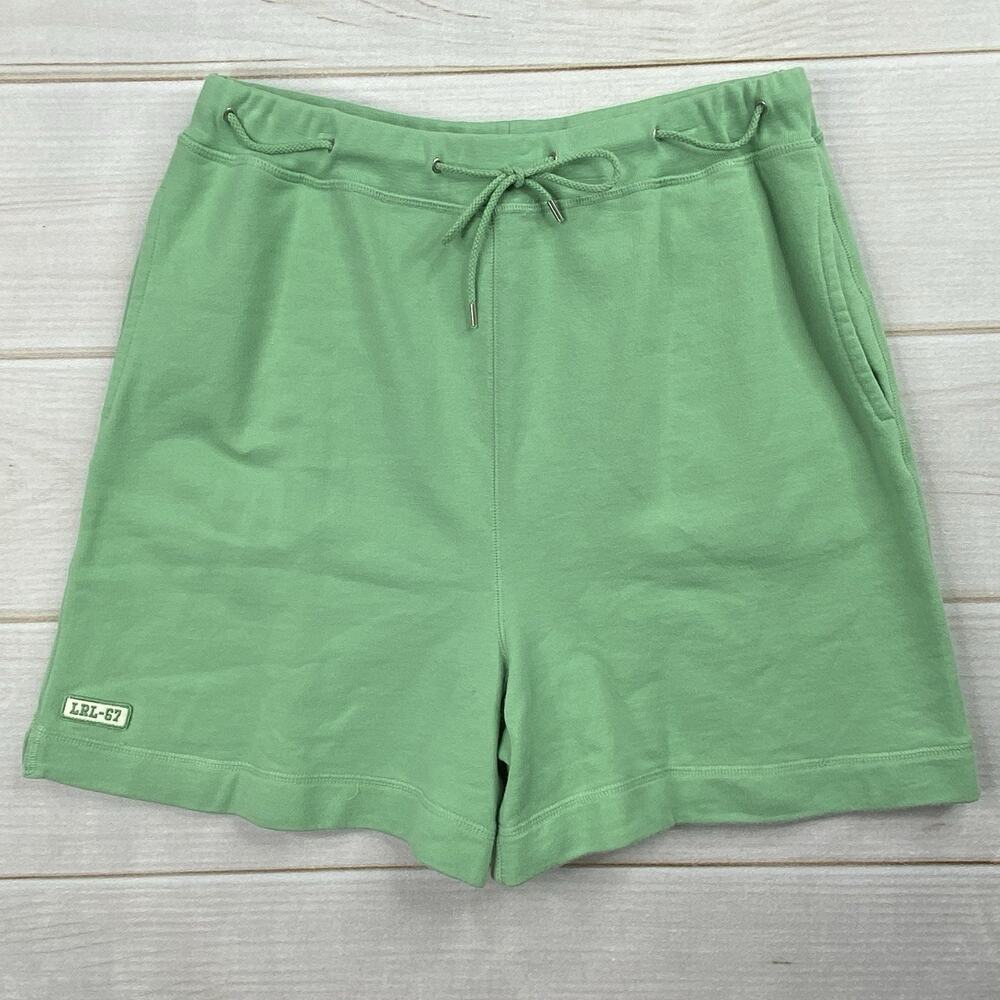 Ralph Lauren Jeans Co Womens Shorts Sz M Green High Waist Pull On Sweat String